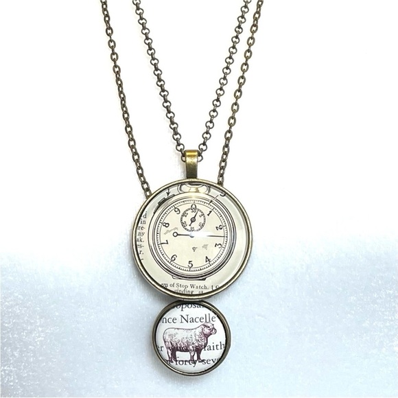 Pair of Antique Brass Style Long Necklaces - Picture 1 of 9